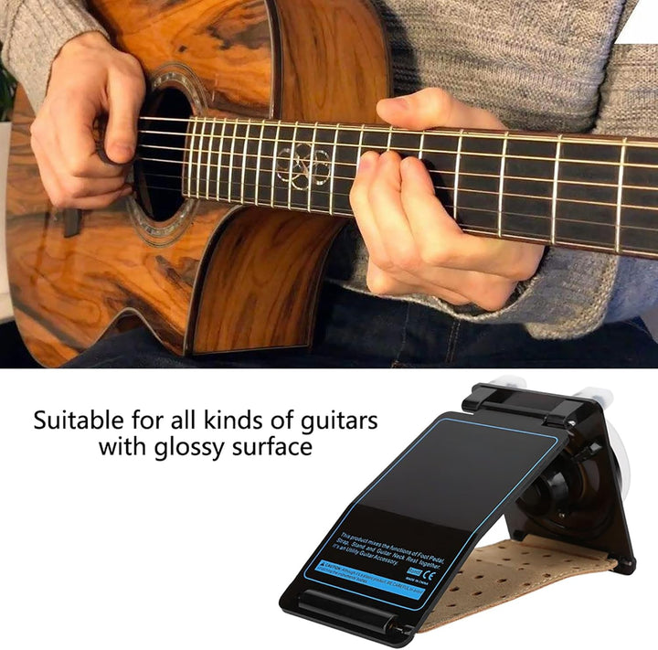 Gitarrenstütze, stabile Wandhalterung mit weichem Saugnapf und verschleissfestem PU-Gurt Gitarrenhal