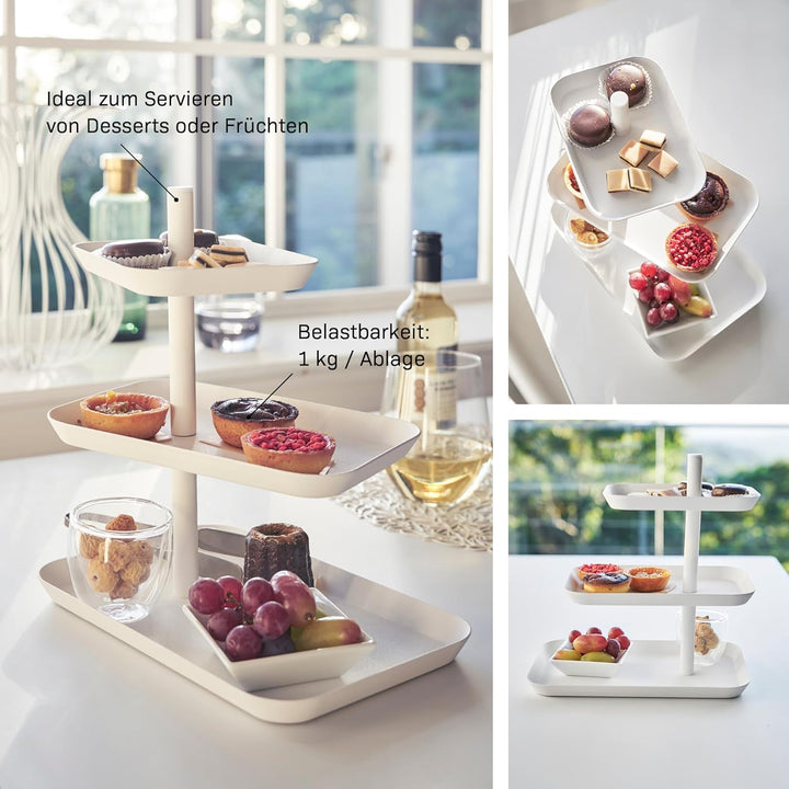 Serving stand 3 tiered - Tower - White Weiss Single, Weiss Single