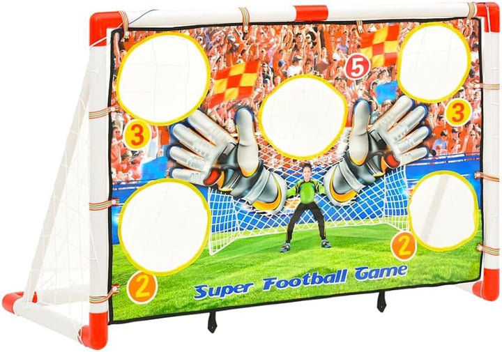 vidaXL Fussballtor Set mit Torwand Fussball Netz Pumpe 4 Erdspiessen Kinder Fussballnetz Fussballtor