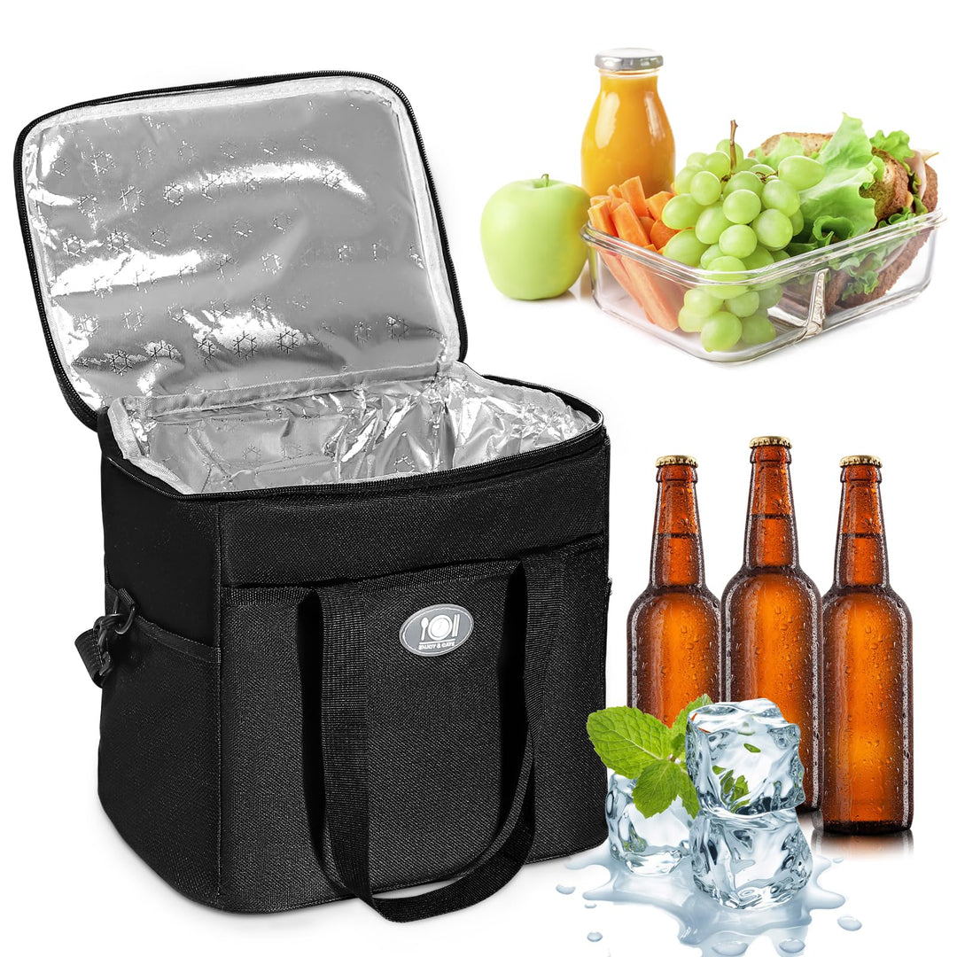 Glanxy Kühltasche Klappbare 16L, Kühlbox Tragbare Eistasche Faltbar, Thermotasche, Picknicktasche, L