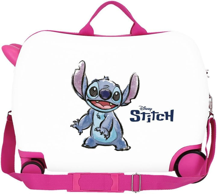 Disney Adorable Stitch Moods Kabinenkoffer, starres ABS, Zahlenschloss an der Seite, 4 Doppelräder,