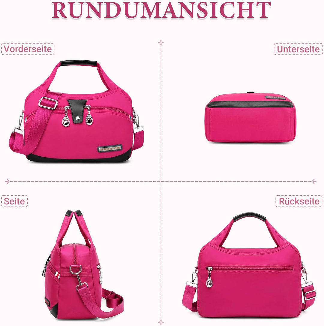 DIRRONA Damen Umhängetasche Multi Pocket Crossbody Bag Schultertaschen Leicht Handtasche Waterproof