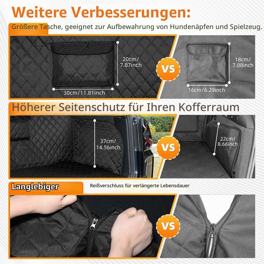 KYG Universal Kofferraumschutz Hund-180*102*33 cm - Kofferraumdecke mit Ladekantenschutz - Wasserabw