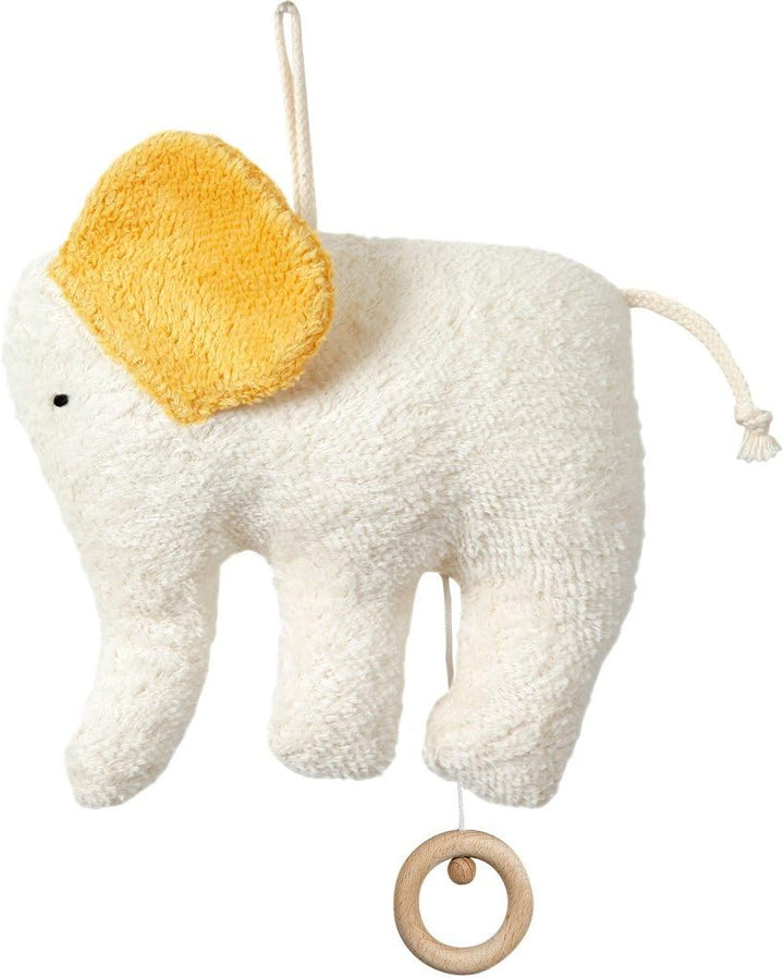 Efie Bio-Spieluhr Elefant – handgefertigt in Deutschland – 100% Baumwolle (KBA), Füllung Schurwolle