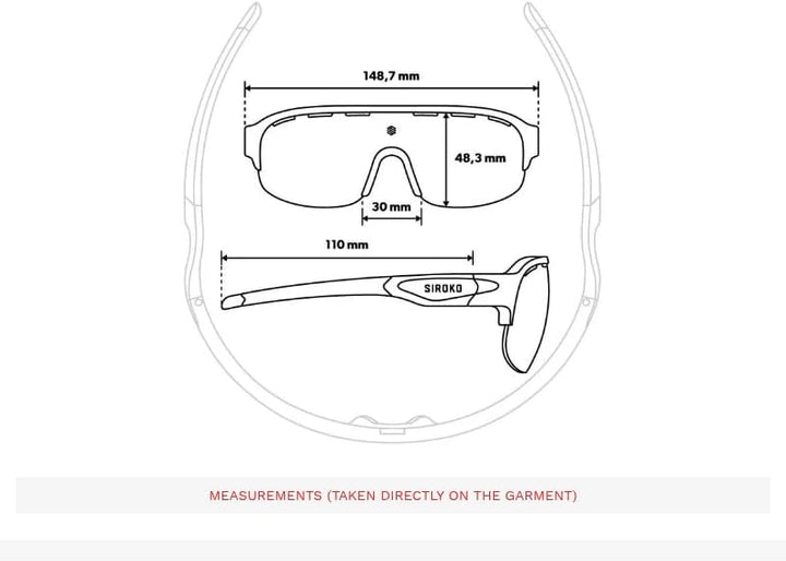 SIROKO Polarisierte K3 Fahrradbrille Herren und Damen Ultraleicht Antifog-Brillenglas, K3 Triathlon