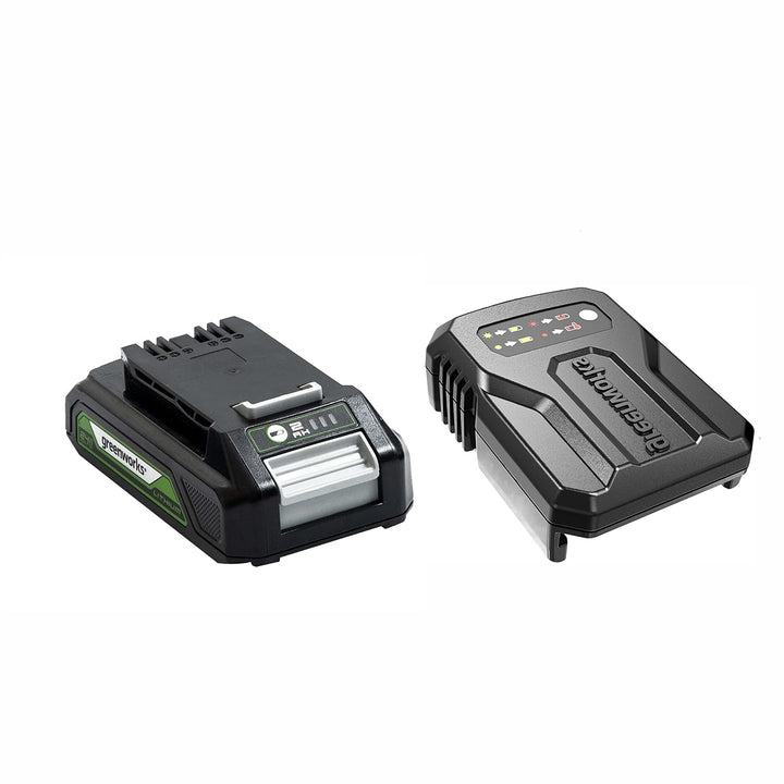 Greenworks G24B2 Akku und G24UC Ladegerät (Li-Ion 24V 2Ah 60W Leistung 60 Minuten Ladezeit bei 2Ah g