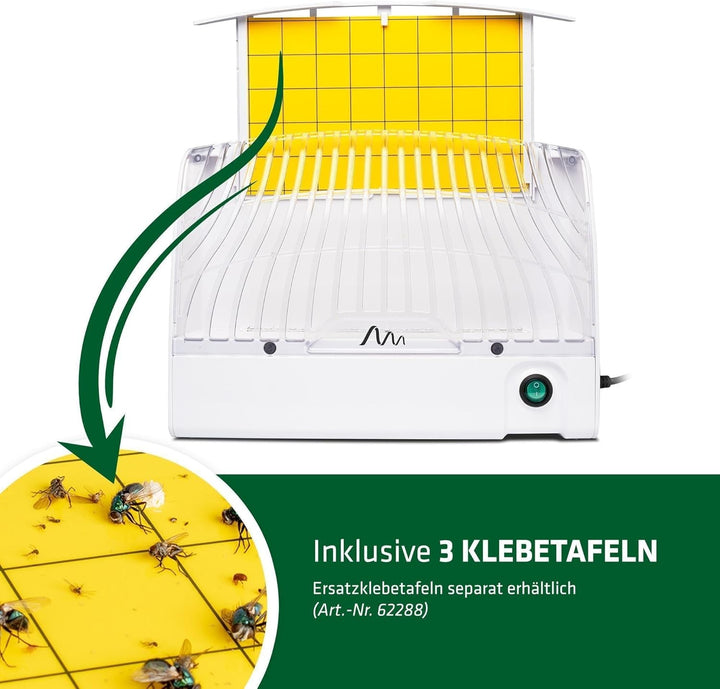 GARDIGO® Gelbfalle mit UV Licht für 70m² I Insektenfalle gegen Mücken, Fliegen I Hygienische Mückenf