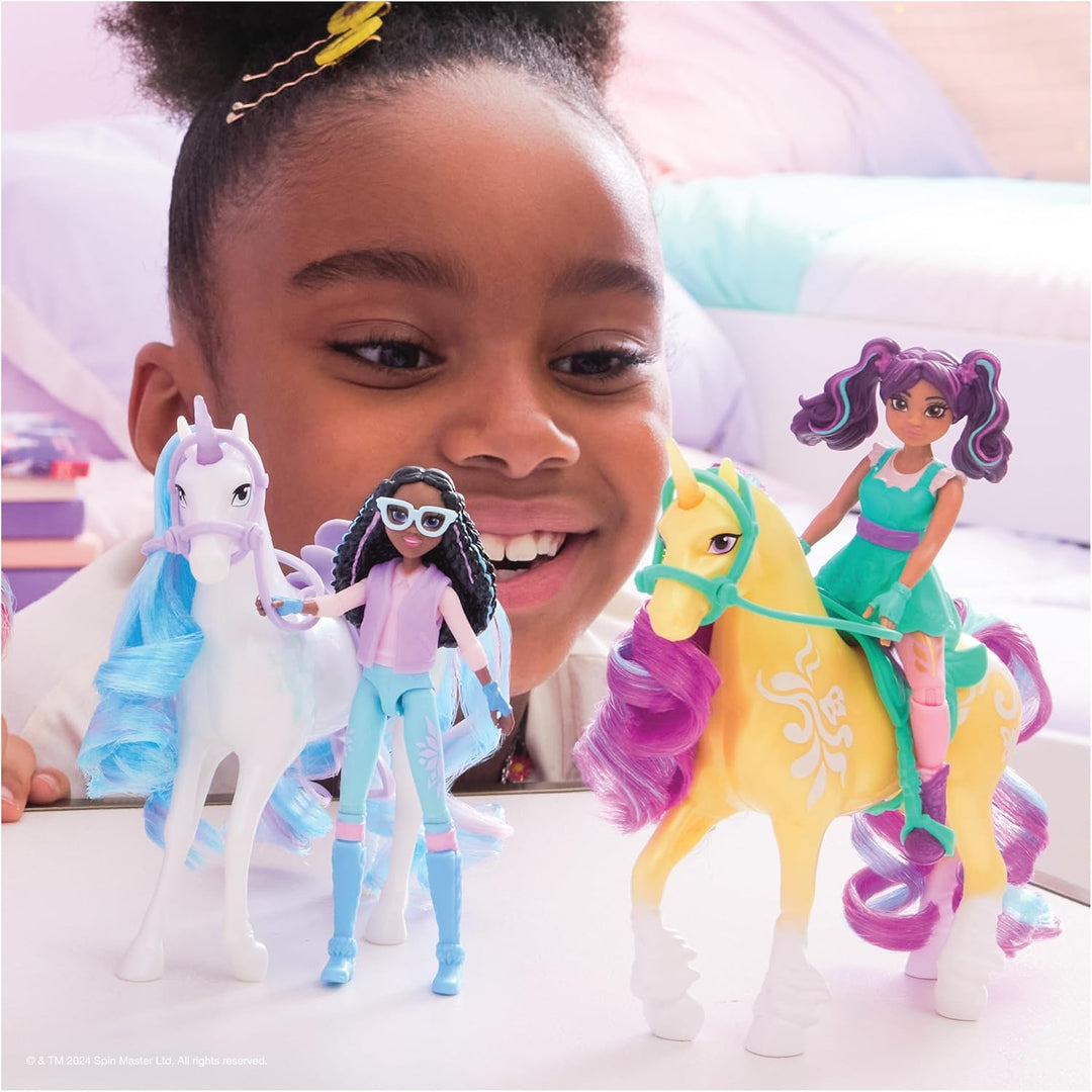 Unicorn Academy AVA und Einhorn Leaf Set - ca. 12 cm grosse Originalfiguren zur beliebten Netflix Se