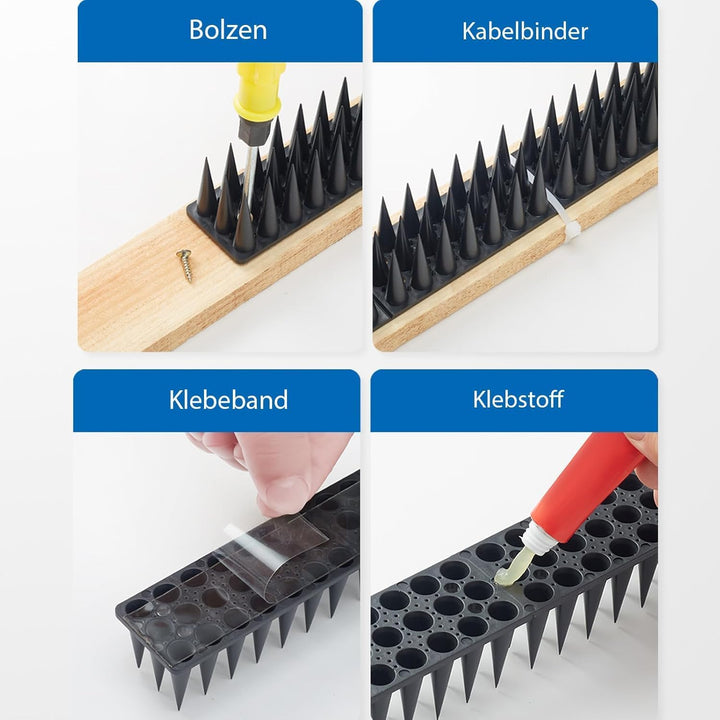 CIIC Taubenabwehr Spikes, 5.7 Meter Vogelabwehr Taubenschutz Taubenspikes Vogelschutz Kunststoff für