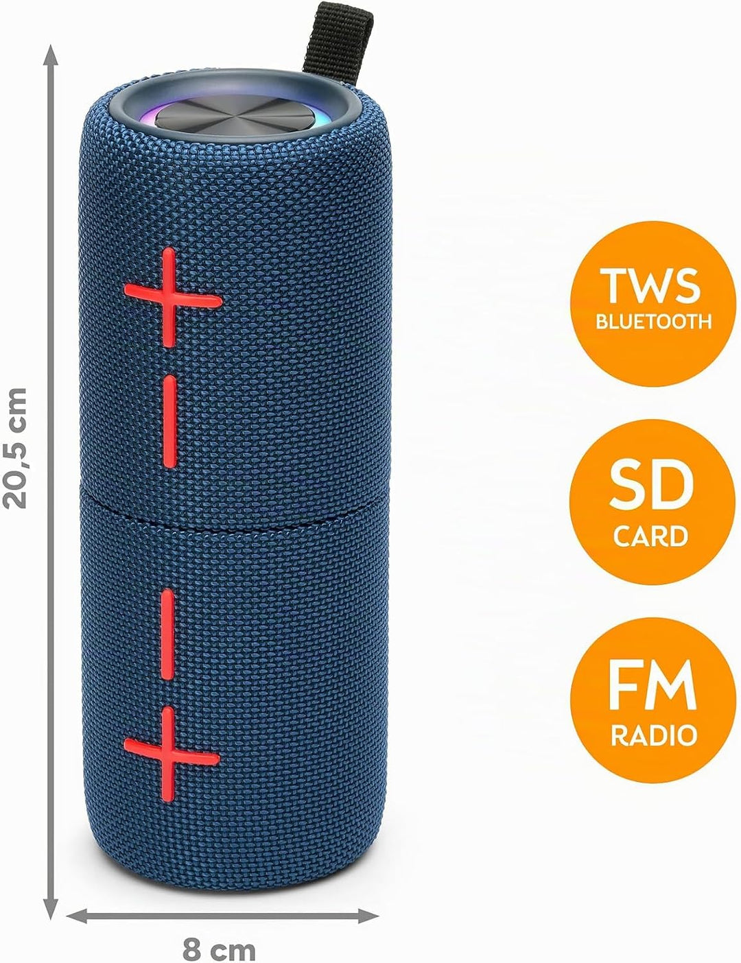 TZS First Austria - Magnetischer 2-in-1 Bluetooth Lautsprecher 10W - 2X 1200mAh - 10m Reichweite - 1