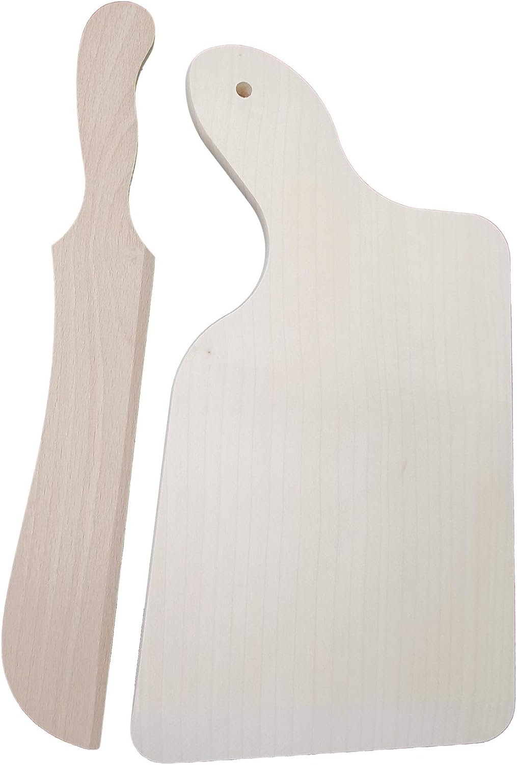 DEKOFANT Spätzlebrett Holz und Spätzle Messer ergonomisch I Spätzlehobel 29x15,5x1cm I links/rechts