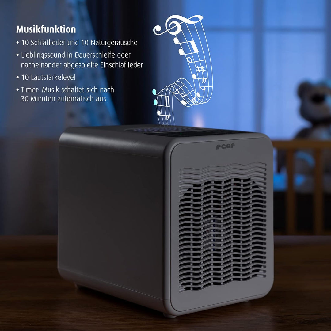 reer 4in1 Air Purifier, Luftreiniger mit HEPA und Aktivkohle Filter mit beruhigendem Nachtlicht, Ste