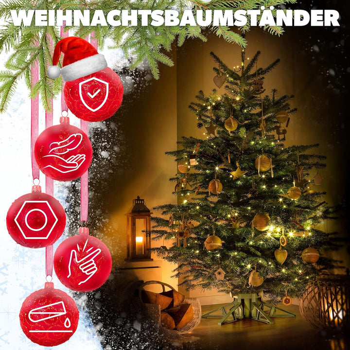 KADAX Weihnachtsbaumständer mit Wassertank, moderner Christbaumständer aus robustem Kunststoff für B