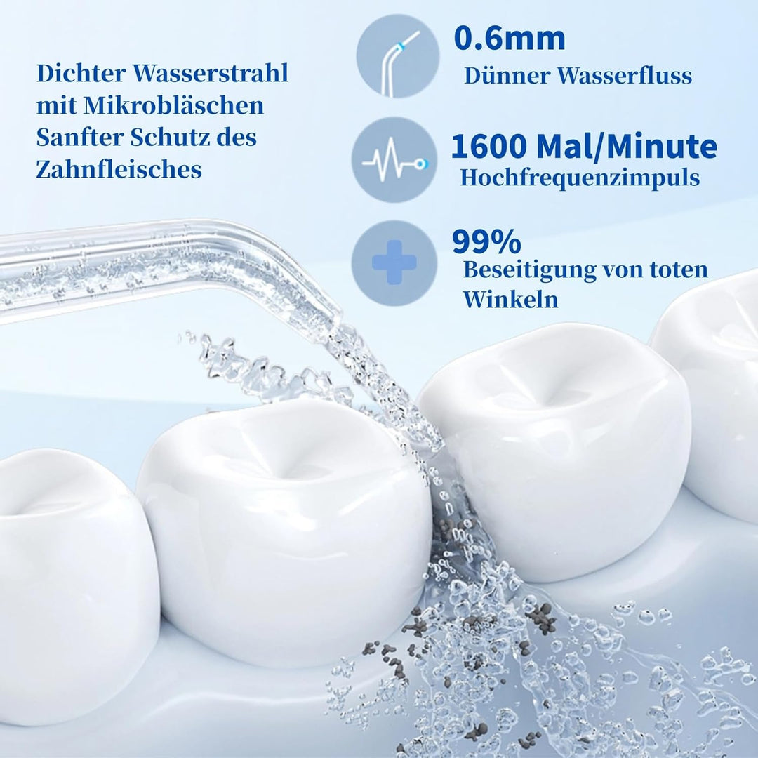 Munddusche Kabellos Zahndusche, Water Flosser Zahnreinigung für Teeth Zwischenräume, Irrigator Zähne