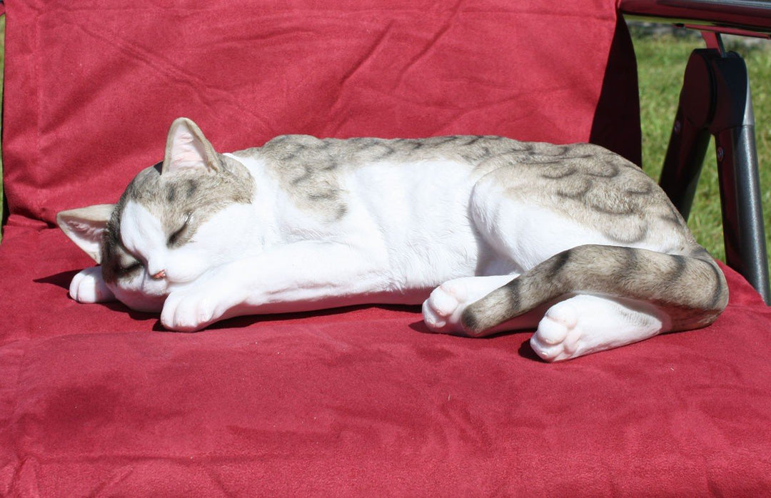 Fachhandel-Plus Schöne Dekofigur schlafende Katze Tierdeko Katzenfigur Deko für Innen und Aussen