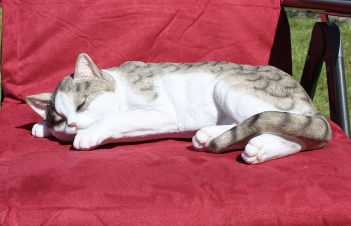 Fachhandel-Plus Schöne Dekofigur schlafende Katze Tierdeko Katzenfigur Deko für Innen und Aussen