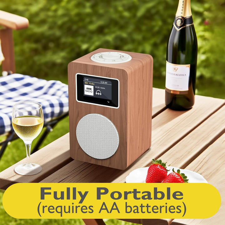 MangoKit MD4 DAB Radio mit Bluetooth,DAB Plus Digitalradio,UKW Radio,Küchenradios,Netz- und Batterie