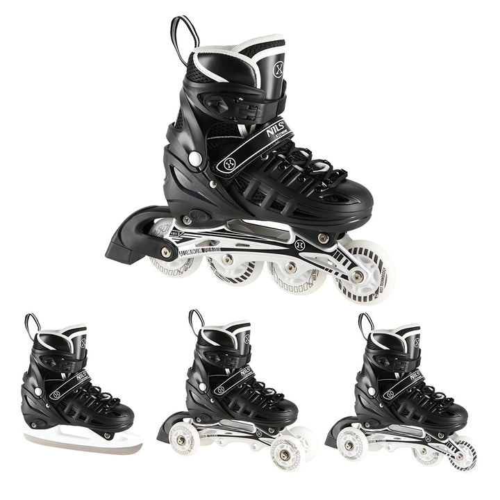 LED 4-in-1 Inline-Rollschuhe Triskates Schlittschuhe mit einstellbarer Grösse 31–42 Inlines ABEC7 fü