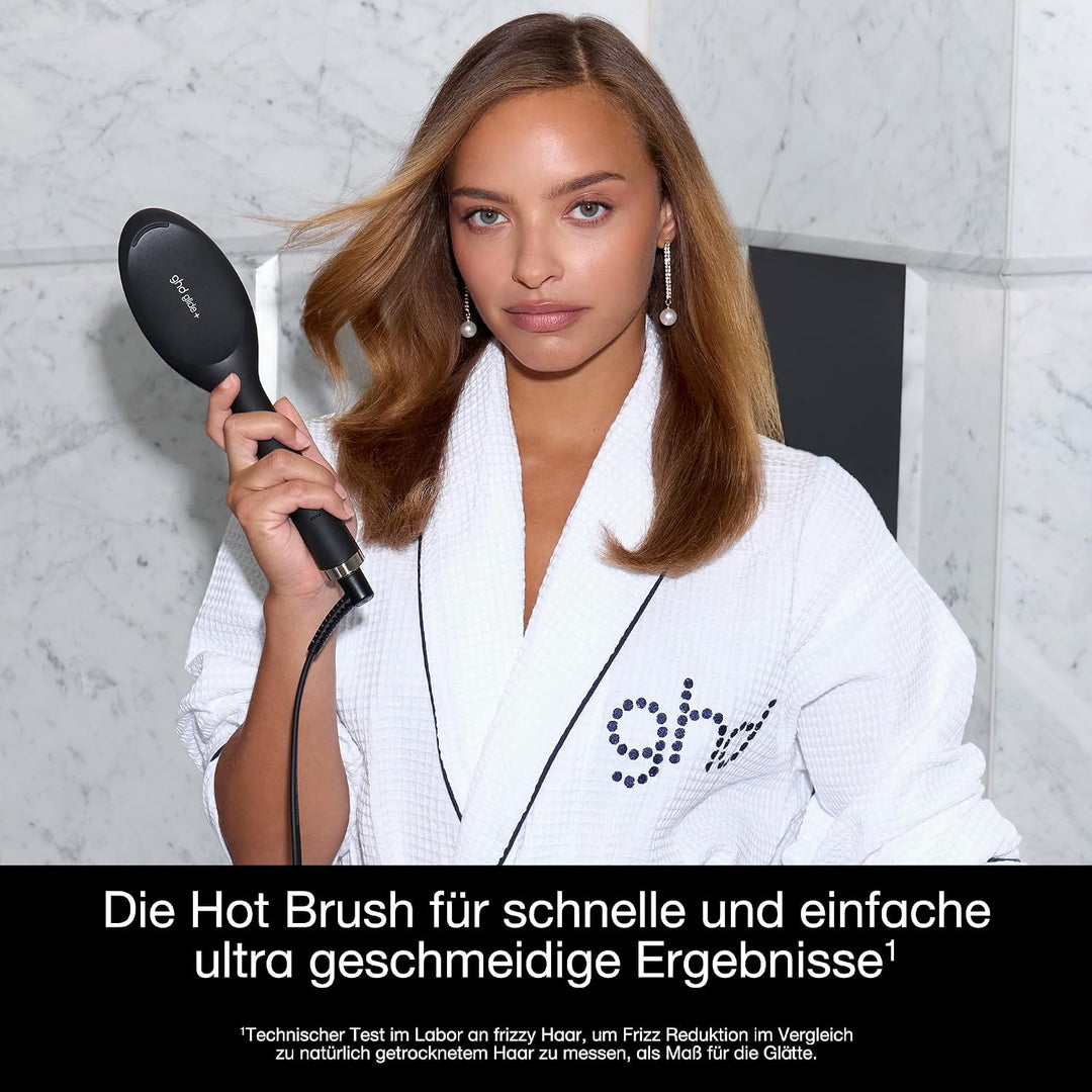 ghd glide+ Hot Brush: Haarglätter Bürste für trockenes Haar, elektrische Hot Brush für Sleek Styling