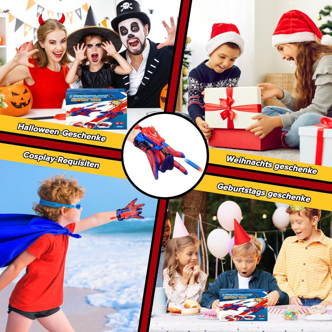 Braxel Spielzeug ab 3-8 Jahr Junge, Netzwerfer Handschuhe Kinder Geschenk ab 3-6 Jahre Outdoor Spiel