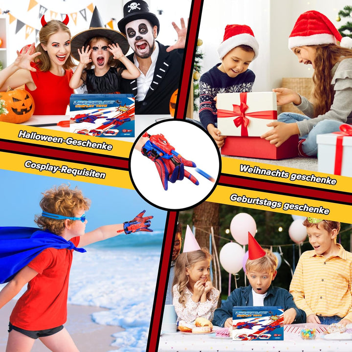 Braxel Spielzeug ab 3-8 Jahr Junge, Netzwerfer Handschuhe Kinder Geschenk ab 3-6 Jahre Outdoor Spiel