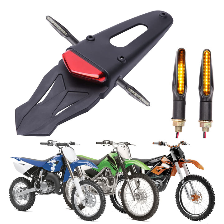 JMTBNO Motorrad Dirt Bike Fender LED Rücklicht Blinker 12V Heckleuchten Hinten Bremslicht Kennzeichn