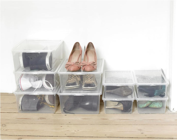 Plast Team Basic Schuhbox Transparent 5x Frauenschuhkarton Schuhkarton Schuhbehälter Aufbewahrungsbe
