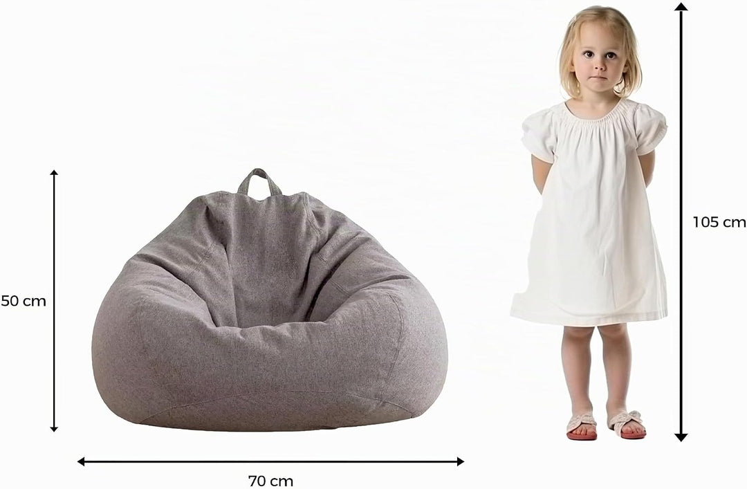 AD.CON Sitzsack mit ECO Füllung Puff Relax-Sessel Sitzkissen Bodenkissen Bean Bag 70x80x50cm 120L Du