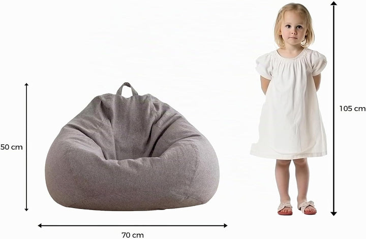 AD.CON Sitzsack mit ECO Füllung Puff Relax-Sessel Sitzkissen Bodenkissen Bean Bag 70x80x50cm 120L Du