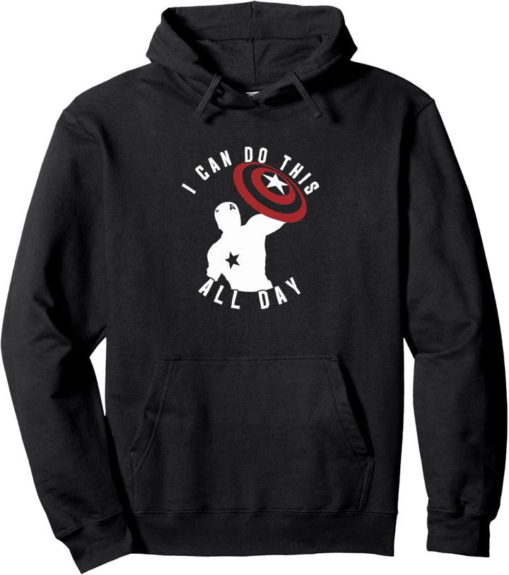 Marvel Captain America I Can Do This All Day SIlhouette Pullover Hoodie