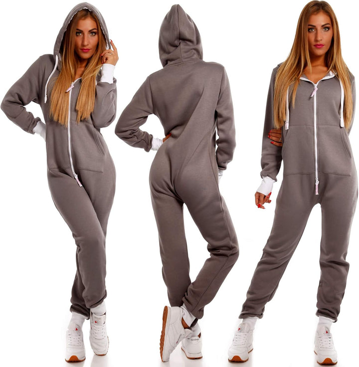Crazy Age Basic Jumpsuits Ganzkörperanzug Einteiler One Piece Schlafanzug Overall Damen Jumpsuit Kus