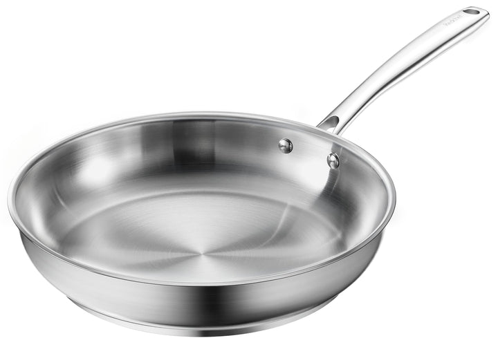 Redchef Bratpfanne 28 cm, Edelstahlpfanne unbeschichtet mit genieteter Griff, Edelstahl, Induktionsg