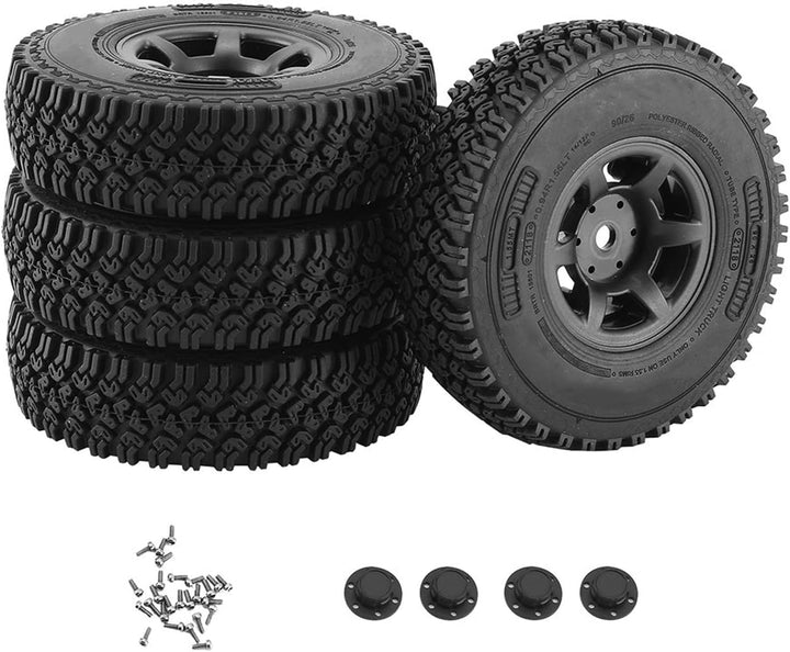 KEEDA 3,9 cm (1,5 Zoll) RC Reifen und Kunststoff-Beadlock-Felge für 1/10 RC Crawler Auto D90 Pajero