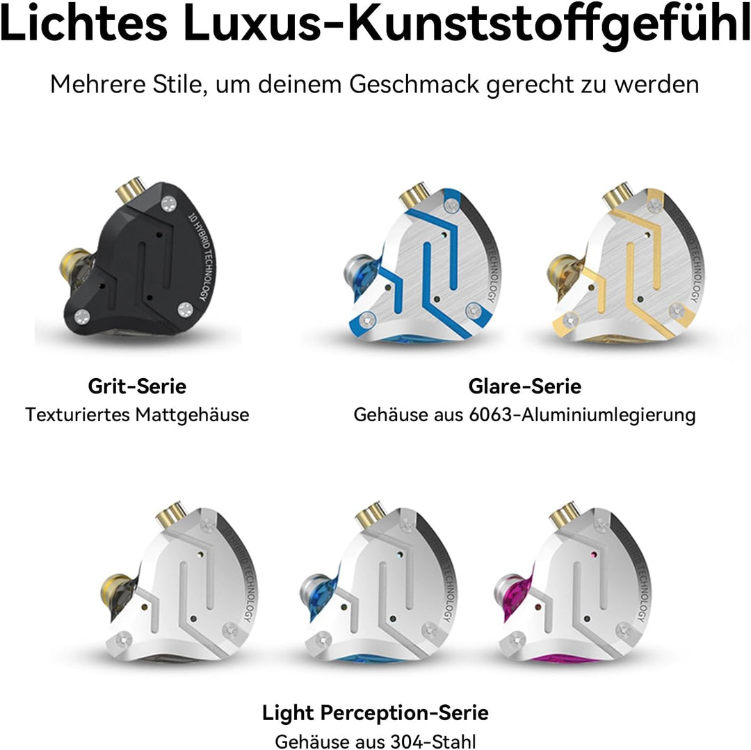 Yinyoo KZ ZS10 Pro In-Ear-Monitor, 4BA+1DD KZ Kopfhörer Multi Driver In-Ear-Kopfhörer IEM, KZ kabelg