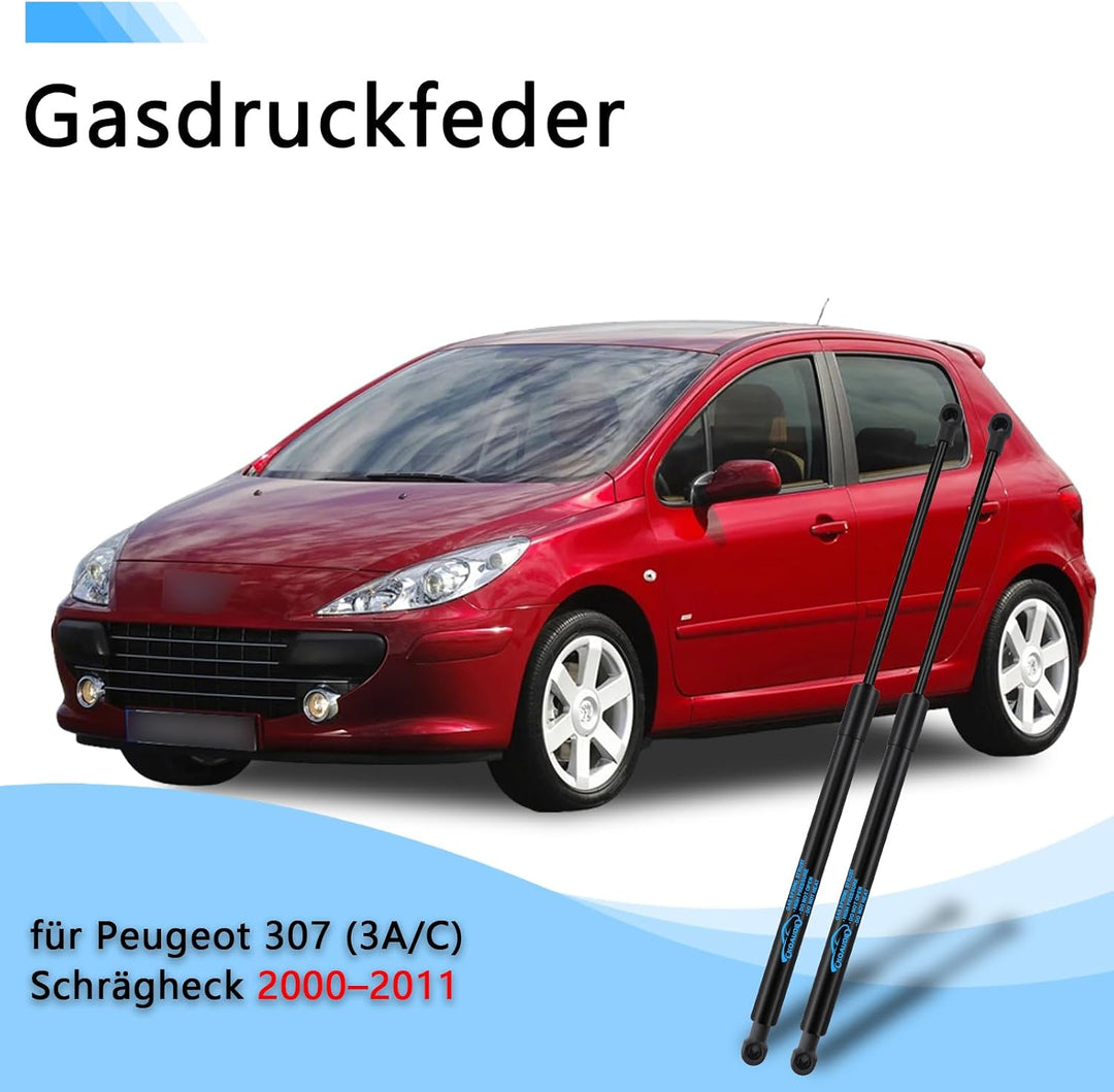 2x Heckklappendämpfer für Peugeot 307 (3A/C) Schrägheck 2000–2011 Gasdruckdämpfer Gasfeder Heckklapp