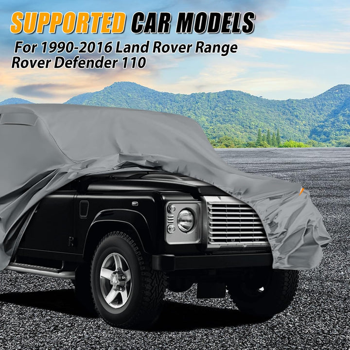Autoabdeckung Wasserdicht für Land Rover Defender 110 1990-2016, Vollgarage Autoplane Auto Abdeckpla
