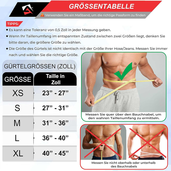 AQF Gewichthebergürtel Nylon, 4" Rückenstütze mit Autolock-Schnalle Blau S, Blau S