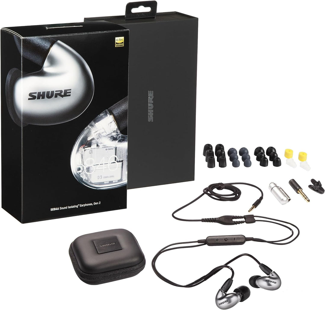 Shure SE846 Kabelgebundene Sound Isolating Ohrhörer, hochauflösender Klang, Vier Treiber, anpassbare