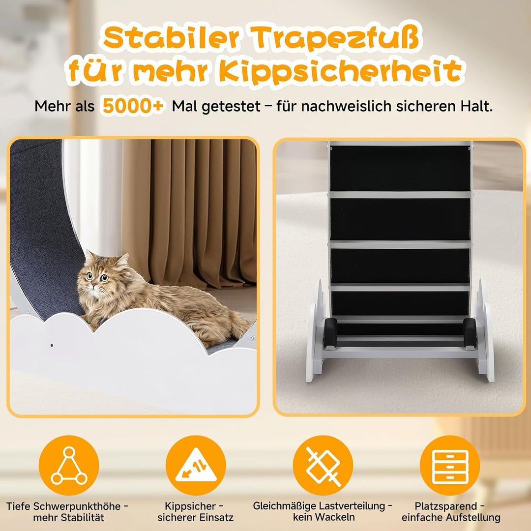 GTPLAYER Katzenlaufrad, laufrad Katze, Extra grosser 100 cm, ultraleises Laufrad mit Abnehmbarer Tep