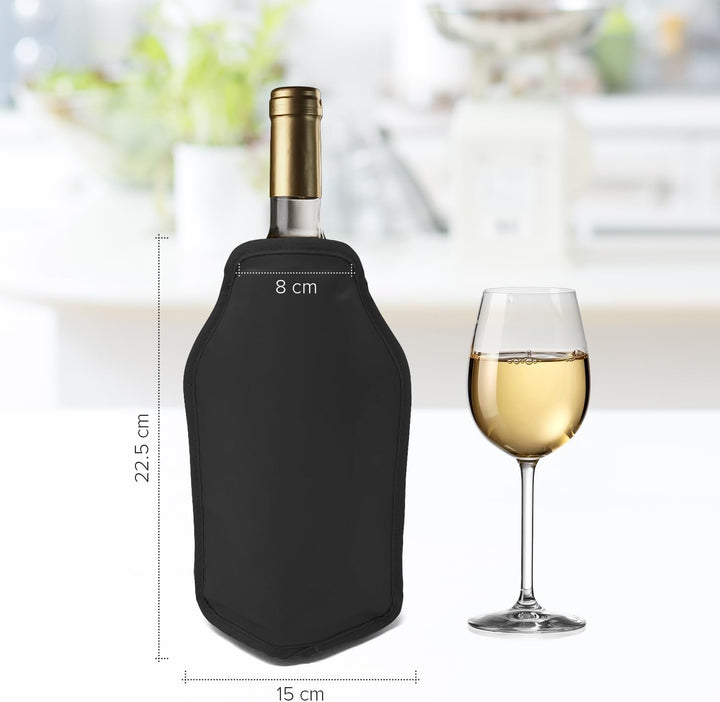 2er-Set Weinkühler und Sektkühler Hülle Manschetten - Schwarz & Blau - Perfekt zum Kühlen von Wein-