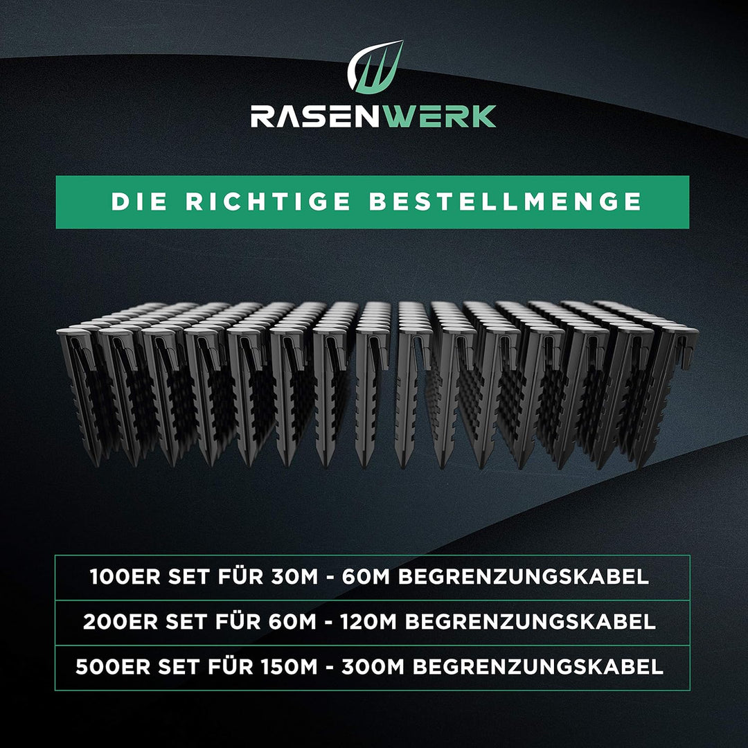 Erdnägel für Mähroboter Begrenzungskabel - 500 Stück - Erdanker mit patentierter Form - Erdspiesse f