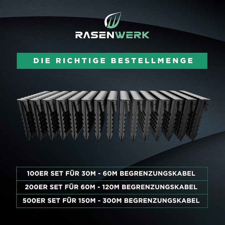 Erdnägel für Mähroboter Begrenzungskabel - 500 Stück - Erdanker mit patentierter Form - Erdspiesse f