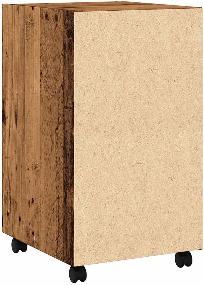 vidaXL Schrank mit Rollen Altholz-Optik 33x38x60 cm Holzwerkstoff, Sideboard, Wohnzimmerschrank, Sch