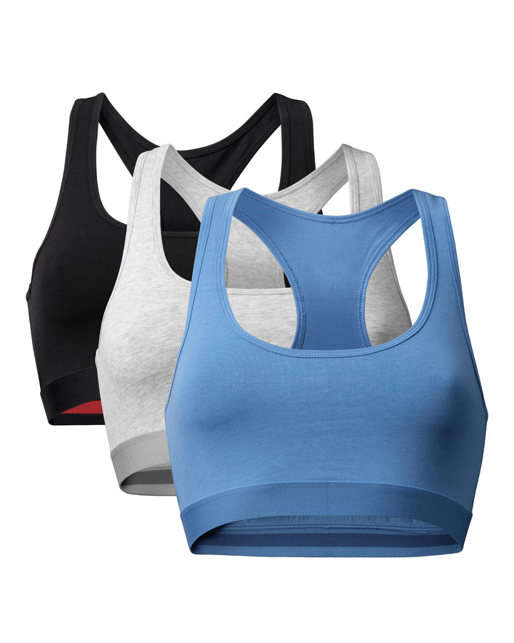 DANISH ENDURANCE Bügelloser Bralette-BH aus Bio-Baumwolle, 1er &amp; 3er Pack | Bralette-BH aus Bio-Baum