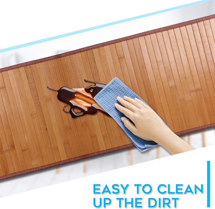 Bambus Tischsets und Tischläufer für Esstisch, Tischläufer 30*274cm lang, Bauernhaus Stil Küche Tisc