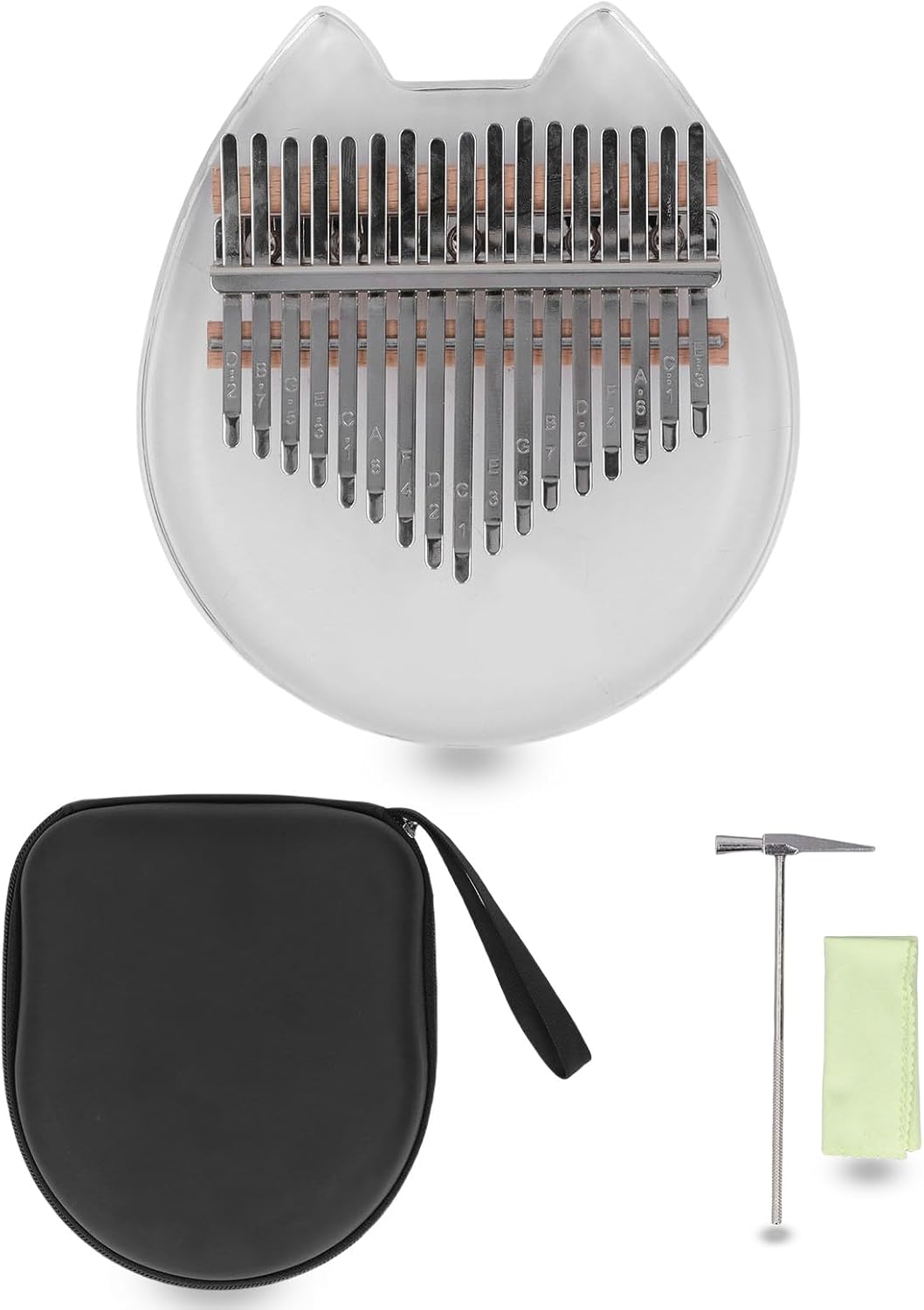 Daumen-Finger-Klavier 17-Tasten-Mini-Kalimba-Daumenklavier Acryl-Bär-Muster-Brett-Finger-Klavier Lei