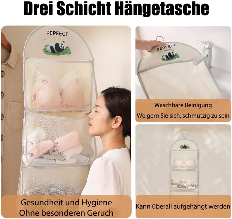 MIUPOO Kleiderschrank Organizer Hängend, Oxford Cloth Space Saver Bag for Bra Underwear Underpants S