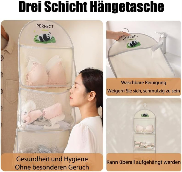 MIUPOO Kleiderschrank Organizer Hängend, Oxford Cloth Space Saver Bag for Bra Underwear Underpants S
