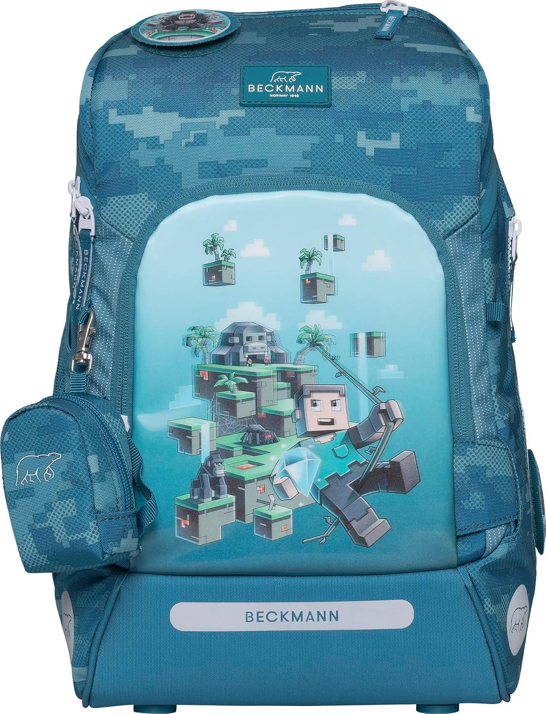 BECKMANN, Schulrucksack-Set Active Air FLX, 6-teilig, Grundschule, inkl. Regenüberzug, 22L Jungle Ga