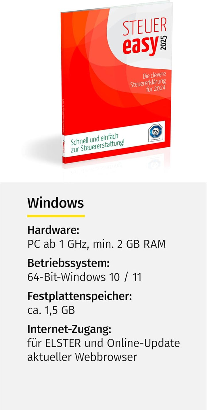 STEUEReasy 2025 für das Steuerjahr 2024 (Aktivierungscode per Post)